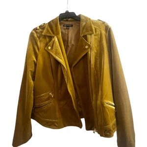 INC International Concepts Glam Velvet Gold Moto Jacket Blazer XL NWT Yellow